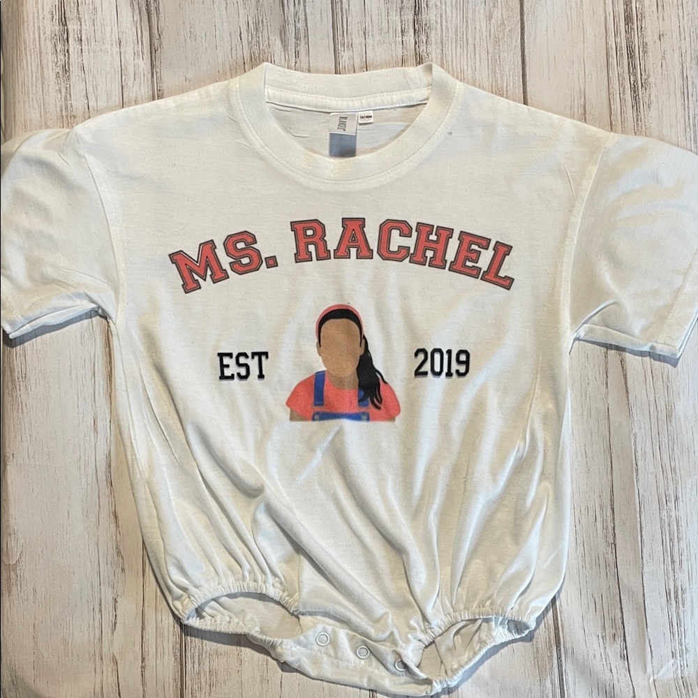 Ms. Rachel Kids White onesie 12/18m